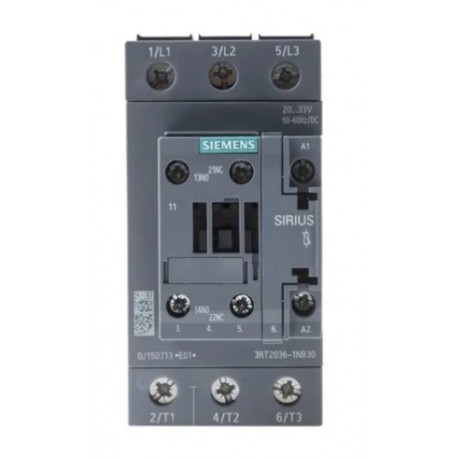 SIEMENS contactor 65a bob-24v dc s2 -1na+1nc SKU: 3RT2037-1NB30