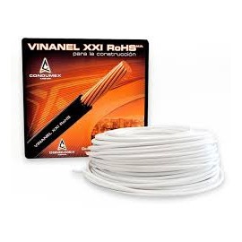 Cable VINANel blanco  4 AWG por metro SKU: CAVIN4B-MTO