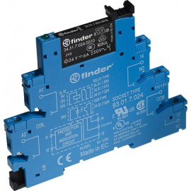 Finder Relevador Tipo Clema 6Amps 24Vdc 1P1T 5Pin SKU: 38.51.7.024.0050