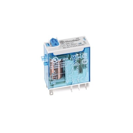Finder Relevador Mini 8Amp 24Vdc 2P2T 8Pin SKU: 46.52.9.024.0040