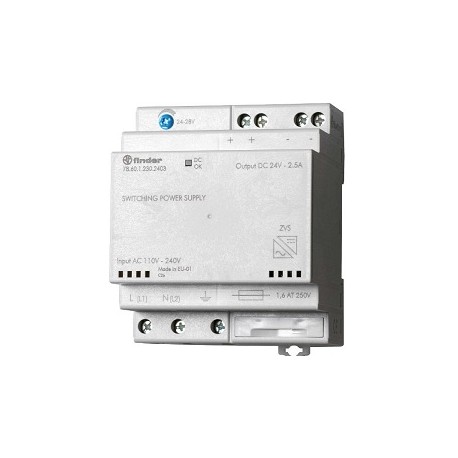 Finder Fuente Ent 110-240Vac Sal 24Vdc 2.5A SKU: 78.60.1.230.2403