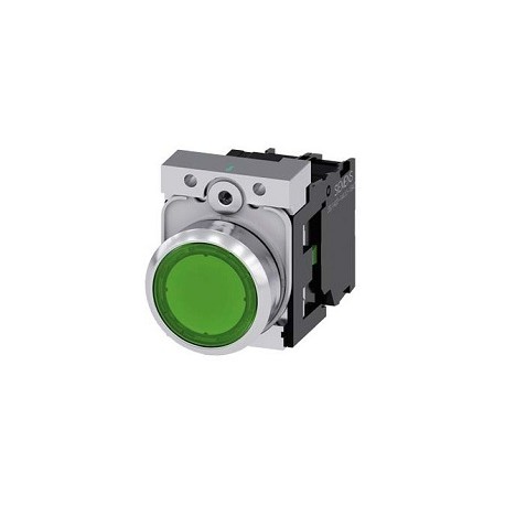 SIEMENS Botón Ilum verde 1NA+led 24V AC/DC -comp metal SKU: 3SU1152-0AB40-1BA0